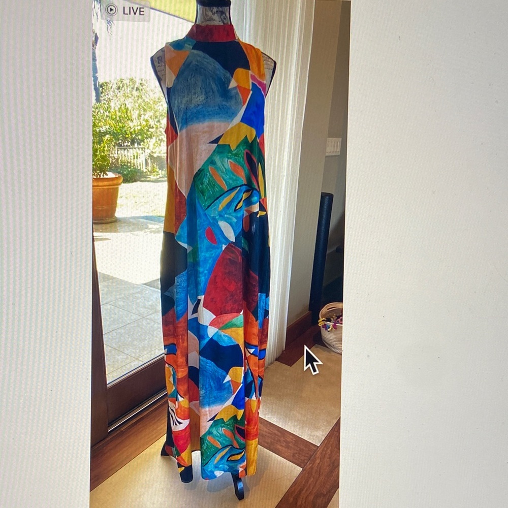 Nicole Miller Geometric print long dress